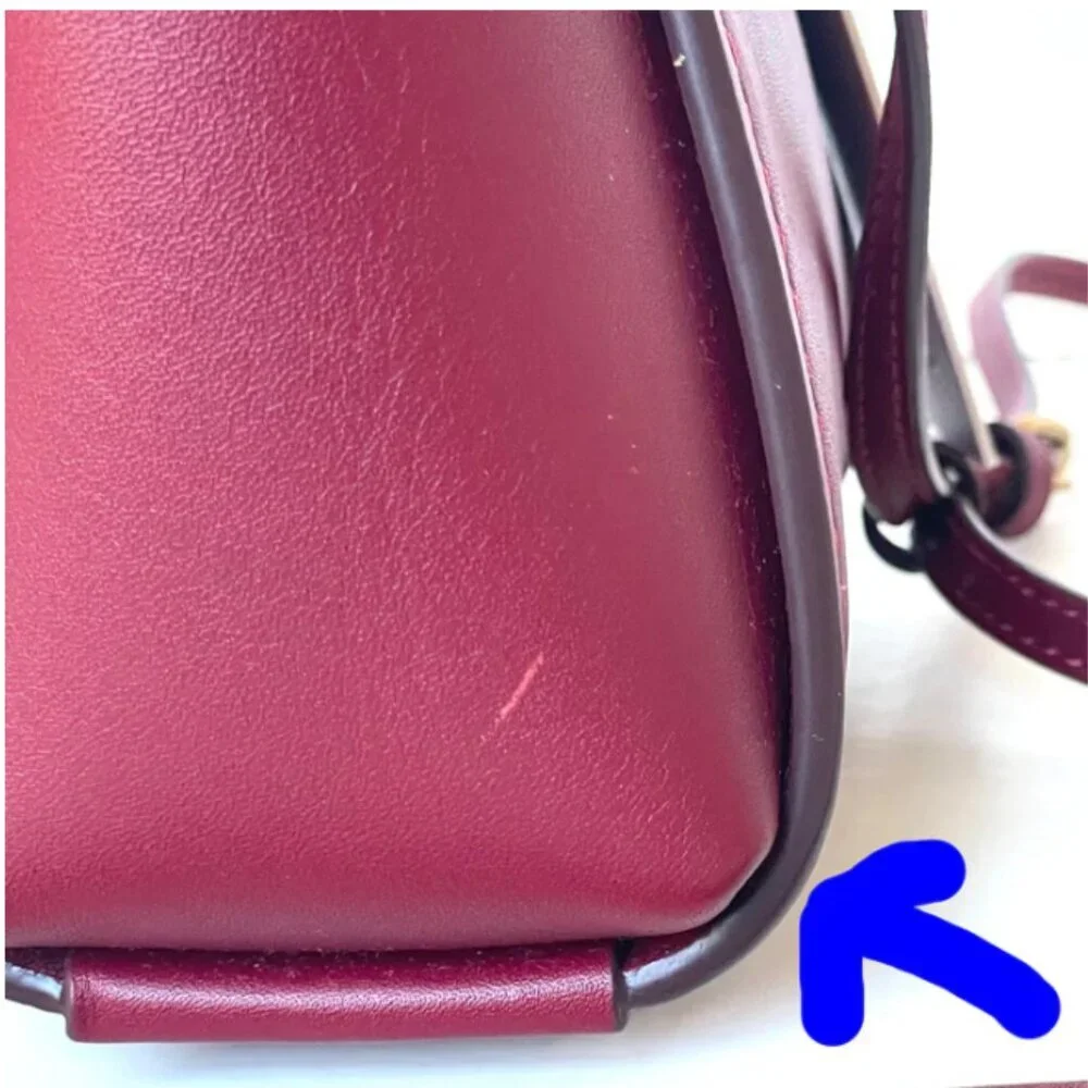 Coach 1941 Troupe Tote 16 Deep Red Leather Mini Crossbody Bag 79401